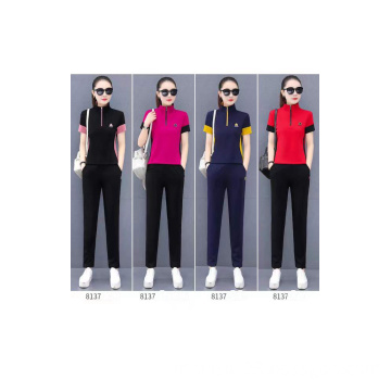 Monisa lady sports leisure colors suit with fashional sleeves in summer